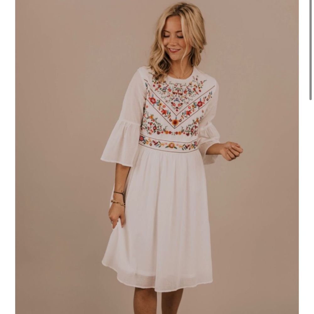 ROOLEE white embroidered dress